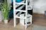Lit mezzanine pour enfant 160 x 190 cm | Bois massif: Hêtre | Laqué Blanc | convertible en lit simple | Qualité premium | incl. sommier à lattes Abbildung