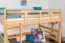 AdolescentLit mezzanine 120 x 190 cm | Bois massif: Hêtre | Laqué Naturel | convertible en lit simple | Qualité premium | incl. sommier à lattes Abbildung