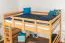 Lit mezzanine pour enfant 140 x 200 cm | Bois massif: Hêtre | Laqué Naturel | convertible en lit simple | Qualité premium | incl. sommier à lattes Abbildung