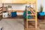 Large Lit mezzanine pour enfantst 160 x 200 cm | Bois massif: Hêtre | Laqué Naturel | convertible en lit simple | Qualité premium | incl. sommier à lattes Abbildung