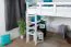 Lit mezzanine pour enfant 160 x 190 cm | Bois massif: Hêtre | Laqué Blanc | convertible en lit simple | Qualité premium | incl. sommier à lattes Abbildung