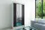 120 cm de large Armoire à portes coulissantes avec 2 portes | 5 casiers | 2 tringles à vêtements | Couleur: Blanc / Noir Abbildung
