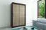 150 cm de large Armoire à portes coulissantes avec 2 portes | 5 casiers | 2 tringles à vêtements | Couleur: Noir Abbildung