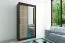 120 cm de large Armoire à portes coulissantes avec 2 portes | 5 casiers | 2 tringles à vêtements | Couleur: Noir Abbildung
