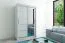 150 cm de large Armoire à portes coulissantes avec 2 portes | 5 casiers | 2 tringles à vêtements | Couleur: Blanc Abbildung