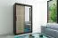 150 cm de large Armoire à portes coulissantes avec 2 portes | 5 casiers | 2 tringles à vêtements | Couleur: Noir Abbildung
