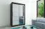 120 cm de large Armoire à portes coulissantes avec 2 portes | 5 casiers | 2 tringles à vêtements | Couleur: Blanc / Noir Abbildung
