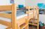 AdolescentLit mezzanine 120 x 190 cm | Bois massif: Hêtre | Laqué Naturel | convertible en lit simple | Qualité premium | incl. sommier à lattes Abbildung