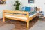 Large Lit mezzanine pour adolescents 160 x 190 cm | Bois massif: Hêtre | Laqué Naturel | convertible en lit simple | Qualité premium | incl. sommier à lattes Abbildung