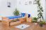 90 x 200 cm Lit pour enfant |incl. espace de rangement / 2 tiroirs | Bois massif: Hêtre | Laqué Naturel | incl. Sommier à lattes Abbildung