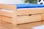 90 x 200 cm Lit pour enfant |incl. espace de rangement / 2 tiroirs | Bois massif: Hêtre | Laqué Naturel | incl. Sommier à lattes Abbildung