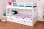 90 x 200 cm Lit superposé avec espace de rangement / 2 tiroirs pour adolescents Bois massif: Hêtre | Laqué Blanc | convertible en 2 lits simples | Qualité premium | Incl. Sommier à lattes déroulable Abbildung