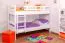 Lit superposé pour enfants 90 x 200 cm | Bois massif: Hêtre | Laqué Blanc | convertible en 2 lits simples | Incl. Sommier à lattes déroulable Abbildung