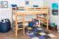 Lit mezzanine pour adolescents 120 x 190 cm | Bois massif: Hêtre | Laqué Naturel | convertible en lit simple | Qualité premium | incl. sommier à lattes Abbildung