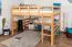 Large Lit mezzanine pour adolescents 160 x 200 cm | Bois massif: Hêtre | Laqué Naturel | convertible en lit simple | Qualité premium | incl. sommier à lattes Abbildung