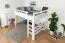 Lit mezzanine pour enfants 140 x 190 cm | Bois massif: Hêtre | Laqué Blanc | convertible en lit simple | Qualité premium | incl. sommier à lattes Abbildung