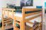 Lit mezzanine pour adolescents 160 x 190 cm | Bois massif: Hêtre | Laqué Naturel | convertible en lit simple | Qualité premium | incl. sommier à lattes Abbildung