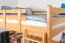 Large Lit mezzanine pour adolescents 160 x 200 cm | Bois massif: Hêtre | Laqué Naturel | convertible en lit simple | Qualité premium | incl. sommier à lattes Abbildung