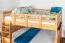 Lit double-Lit superposé pour jusqu'à 4 personnes 160 x 200 cm | Bois massif: Hêtre | Laqué Naturel | convertible en deux lits simples | Qualité premium | Incl. Sommier à lattes déroulable Abbildung