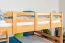 Lit double-Lit superposé pour jusqu'à 4 personnes 160 x 200 cm | Bois massif: Hêtre | Laqué Naturel | convertible en deux lits simples | Qualité premium | Incl. Sommier à lattes déroulable Abbildung
