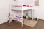 AdolescentLit mezzanine 120 x 200 cm | Bois massif: Hêtre | Laqué Blanc | convertible en lit simple | Qualité premium | incl. sommier à lattes Abbildung