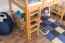Lit mezzanine pour adolescents 120 x 190 cm | Bois massif: Hêtre | Laqué Naturel | convertible en lit simple | Qualité premium | incl. sommier à lattes Abbildung