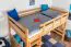 Lit mezzanine pour adolescents 120 x 190 cm | Bois massif: Hêtre | Laqué Naturel | convertible en lit simple | Qualité premium | incl. sommier à lattes Abbildung