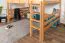 Large Lit mezzanine pour adolescents 160 x 200 cm | Bois massif: Hêtre | Laqué Naturel | convertible en lit simple | Qualité premium | incl. sommier à lattes Abbildung