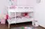 Lit superposé pour adolescents 120 x 200 cm | Bois massif: Hêtre | Laqué Blanc | convertible en 2 lits simples | Incl. Sommier à lattes déroulable Abbildung