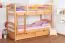 90 x 200 cm Lit superposé avec espace de rangement / 2 tiroirs pour enfants Bois massif: Hêtre | Laqué Naturel | convertible en 2 lits simples | Qualité premium | Incl. Sommier à lattes déroulable Abbildung