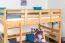 Lit mezzanine pour adolescents 120 x 190 cm | Bois massif: Hêtre | Laqué Naturel | convertible en lit simple | Qualité premium | incl. sommier à lattes Abbildung
