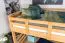 Lit mezzanine pour adolescents 160 x 190 cm | Bois massif: Hêtre | Laqué Naturel | convertible en lit simple | Qualité premium | incl. sommier à lattes Abbildung