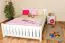 Cadre de lit pour enfants / Lit pour enfant 140 x 200 cm | Bois massif: Pin | Laqué Blanc Abbildung