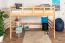 Lit mezzanine pour adolescents 140 x 200 cm | Bois massif: Hêtre | Laqué Naturel | convertible en lit simple | Qualité premium | incl. sommier à lattes Abbildung