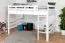 Lit mezzanine pour enfants 140 x 190 cm | Bois massif: Hêtre | Laqué Blanc | convertible en lit simple | Qualité premium | incl. sommier à lattes Abbildung