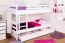 90 x 200 cm Lit superposé avec espace de rangement / 2 tiroirs pour enfants Bois massif: Hêtre | Laqué Blanc | convertible en 2 lits simples | Qualité premium | Incl. Sommier à lattes déroulable Abbildung