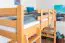Lit mezzanine pour adolescents 120 x 190 cm | Bois massif: Hêtre | Laqué Naturel | convertible en lit simple | Qualité premium | incl. sommier à lattes Abbildung