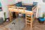Large Lit mezzanine pour adolescents 160 x 200 cm | Bois massif: Hêtre | Laqué Naturel | convertible en lit simple | Qualité premium | incl. sommier à lattes Abbildung
