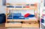 90 x 200 cm Lit superposé avec espace de rangement / 2 tiroirs pour enfants Bois massif: Hêtre | Laqué Naturel | convertible en 2 lits simples | Qualité premium | Incl. Sommier à lattes déroulable Abbildung