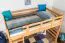 Lit mezzanine pour adolescents 120 x 190 cm | Bois massif: Hêtre | Laqué Naturel | convertible en lit simple | Qualité premium | incl. sommier à lattes Abbildung