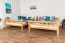 Lit double-Lit superposé pour jusqu'à 4 personnes 160 x 200 cm | Bois massif: Hêtre | Laqué Naturel | convertible en deux lits simples | Qualité premium | Incl. Sommier à lattes déroulable Abbildung