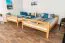 Lit double-Lit superposé pour jusqu'à 4 personnes 160 x 200 cm | Bois massif: Hêtre | Laqué Naturel | convertible en deux lits simples | Qualité premium | Incl. Sommier à lattes déroulable Abbildung
