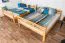 Lit double-Lit superposé pour jusqu'à 4 personnes 160 x 200 cm | Bois massif: Hêtre | Laqué Naturel | convertible en deux lits simples | Qualité premium | Incl. Sommier à lattes déroulable Abbildung