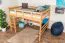 Lit mezzanine pour adolescents 140 x 200 cm | Bois massif: Hêtre | Laqué Naturel | convertible en lit simple | Qualité premium | incl. sommier à lattes Abbildung