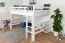 Lit mezzanine pour enfants 140 x 190 cm | Bois massif: Hêtre | Laqué Blanc | convertible en lit simple | Qualité premium | incl. sommier à lattes Abbildung
