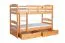 90 x 200 cm Lit superposé avec espace de rangement / 2 tiroirs pour enfants Bois massif: Hêtre | Laqué Naturel | convertible en 2 lits simples | Qualité premium | Incl. Sommier à lattes déroulable Abbildung