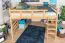 Lit mezzanine pour adolescents 160 x 190 cm | Bois massif: Hêtre | Laqué Naturel | convertible en lit simple | Qualité premium | incl. sommier à lattes Abbildung