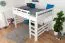 Lit mezzanine pour enfants 140 x 190 cm | Bois massif: Hêtre | Laqué Blanc | convertible en lit simple | Qualité premium | incl. sommier à lattes Abbildung
