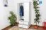 Armoire | 2 portes battantes | 2 tiroirs | 1 casier | avec tringle à vêtements | 80 cm de large | Bois massif | Couleur: Blanc Abbildung