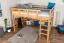 Large Lit mezzanine pour adolescents 160 x 200 cm | Bois massif: Hêtre | Laqué Naturel | convertible en lit simple | Qualité premium | incl. sommier à lattes Abbildung
